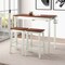 Costway 3-Piece Counter Height Bar Table Set with 2 Stools, 2 Wine Holders White & Walnut